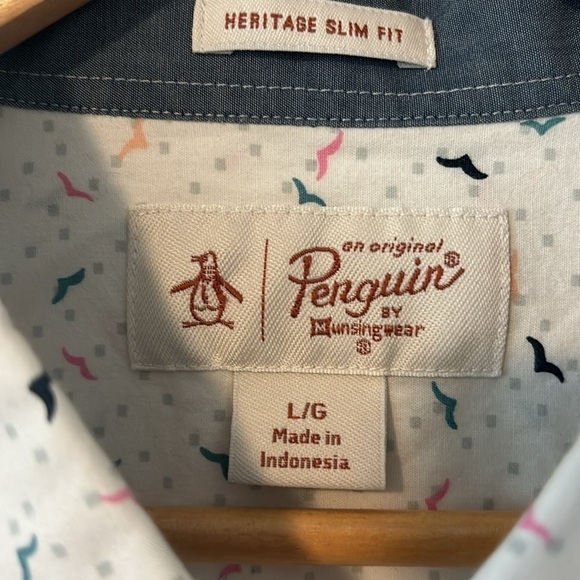 Original Penguin heritage slim fit button down shirt size l - Picture 4 of 6